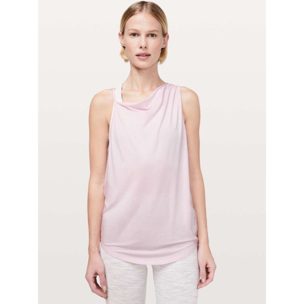 Lululemon Dare to Drop Light Pink Draped Neck Sleeveless Women's Tank Top 2